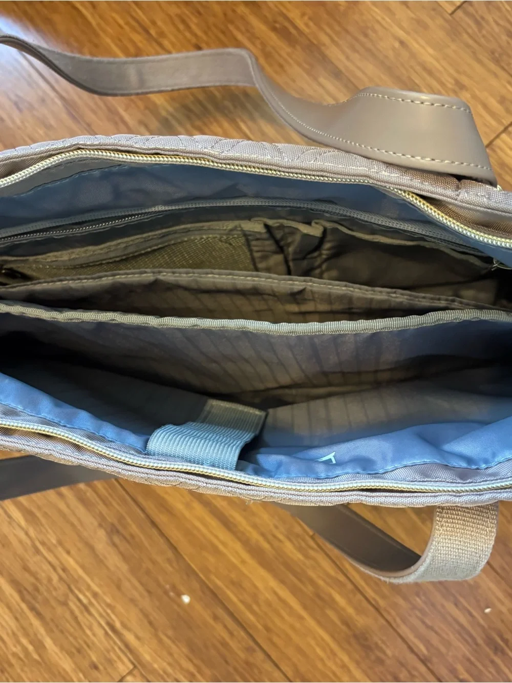 Lavendar Gray Quilted Laptop Tote